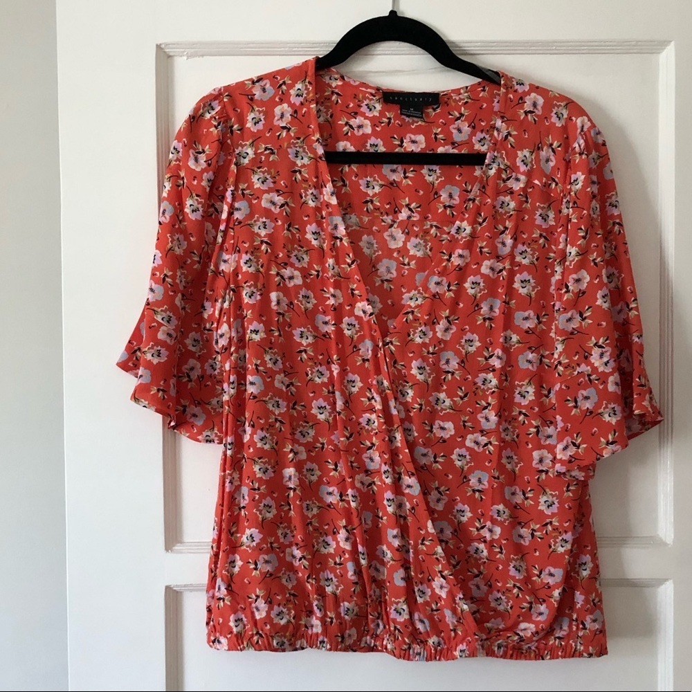 Orange floral Sanctuary Blouse - M
